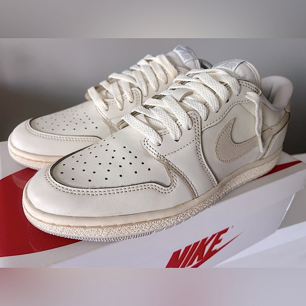 Air Jordan 1 Low '85 OG Custom Vintage ‘Neutral Grey' Sneakers, Size 10 - Picture 13 of 16